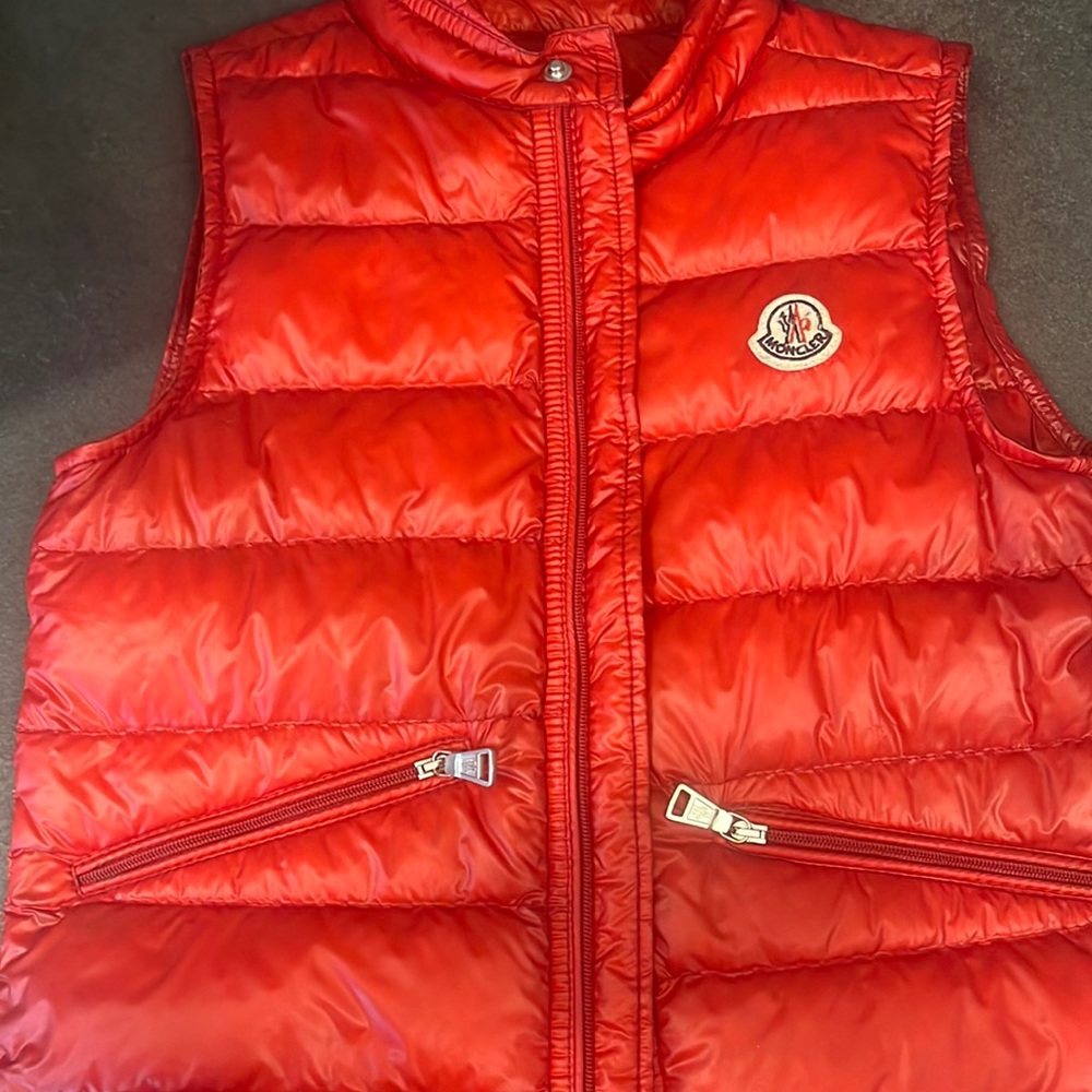 Red moncler vest